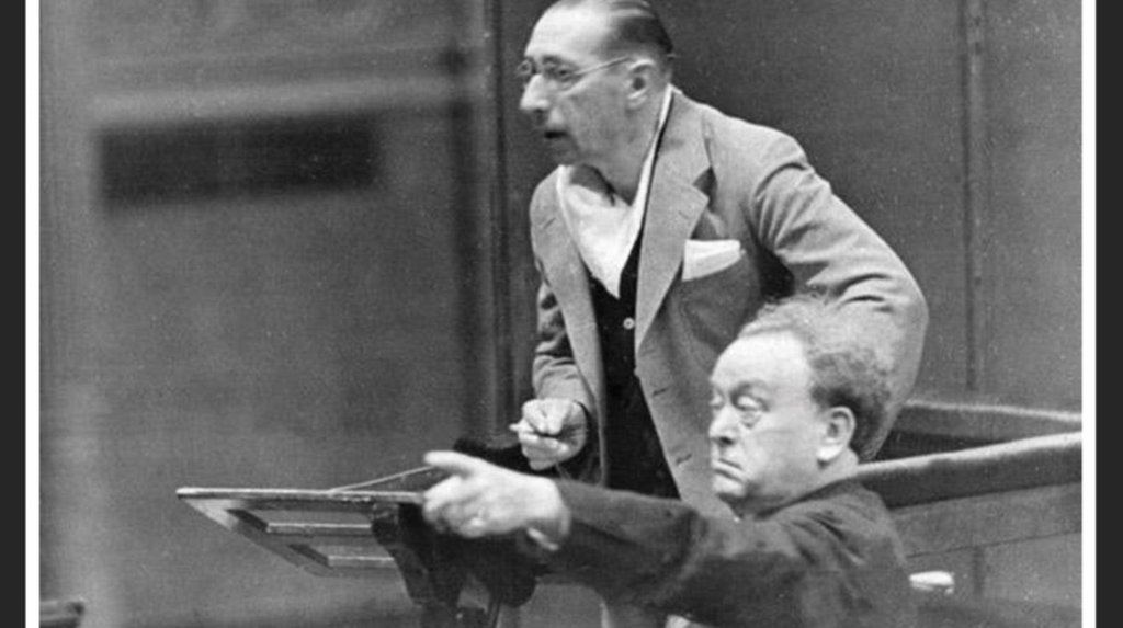 1937 - Igor Stravinsky and Willem Mengelberg during a rehearsal of Jeu de Carte