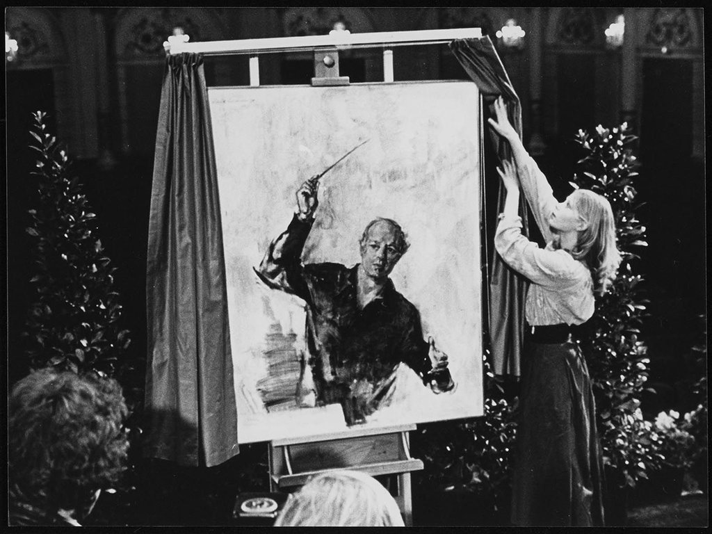 1978 - Unveiling of the painted portrait of Bernard Haitink on the stage of the Great Hall of the Concertgebouw