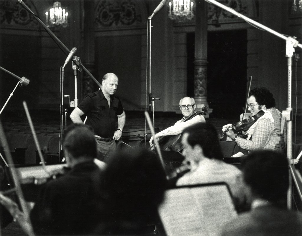 1979 - Recording of the Brahms Double Concerto with violinist Itzhak Perlman and cellist Mstislav Rostropovich conducted by Bernard Haitink