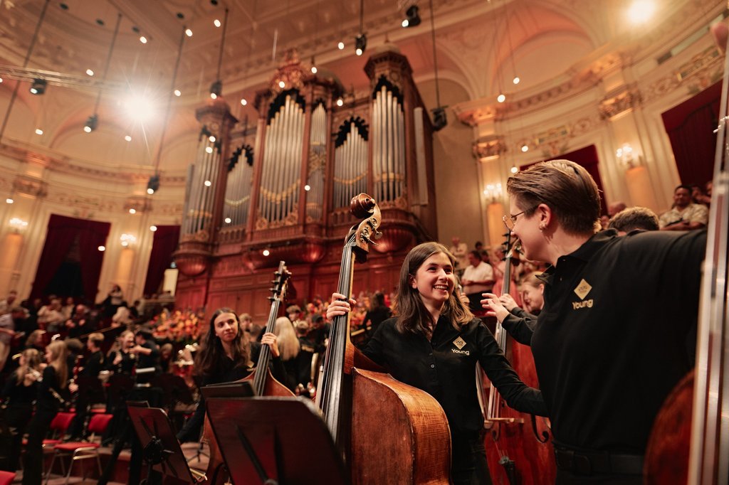 After the concert, the young talents’ faces reveal relief, joy and gratitude following their first major performance as Concertgebouworkest Young.